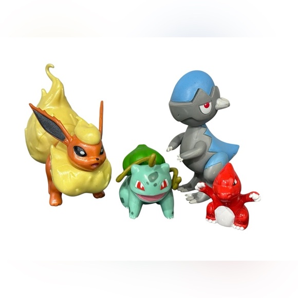 Lot of 4 Pokémon Toy Figures: Bulbasaurur, Moncolle, Cranidos and Charmeleon - Picture 1 of 11